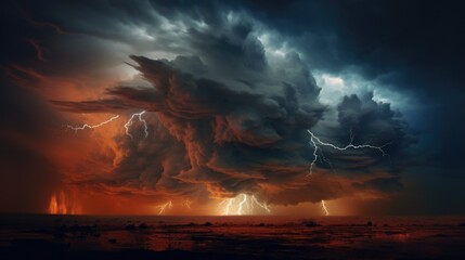 Obraz premium sky, sunset, cloud, clouds, sun, sunrise, nature, orange, red, beautiful, dusk, light, cloudscape, sunlight, blue, color, evening, yellow, weather, storm, summer, dramatic, landscape, heaven, 