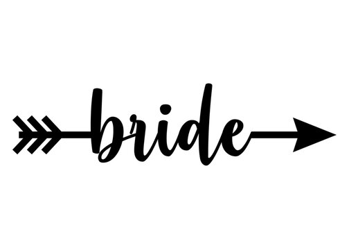 Letras de la palabra bride en texto manuscrito para su uso en invitaciones y tarjetas