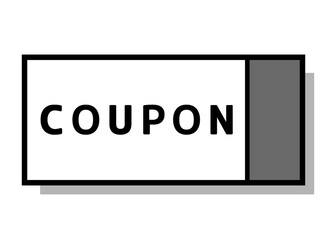 シンプルなクーポン　右に縦線　グレーの影