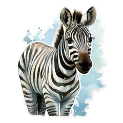 Fototapeta na wymiar Funny word and sticker about zebra