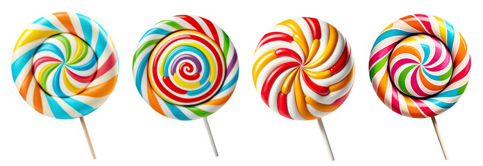 Fototapeta na wymiar Delicious lollipops collection, cut out