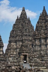 Fototapeta premium View of Prambanan Temple, Prambanan temple is the largest and grandest Hindu temple ever built in ancient Java. Yogyakarta, Indonesia