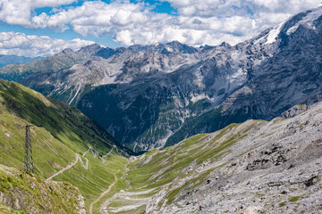 Fototapeta na wymiar Landscape of Alto Adige from Stelvio Pass
