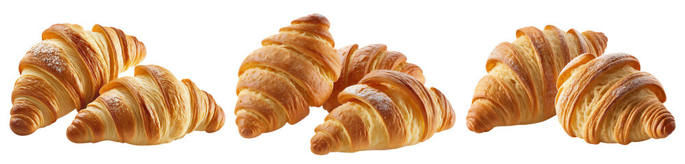 Set of delicious croissants, cut out