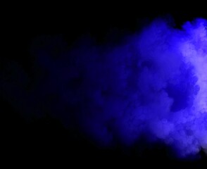Fototapeta na wymiar abstract smoke clouds background in blue colors on black background