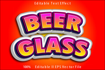 Beer Glass Editable Text Effect