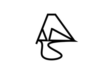 icon alphabet letter a pistol camping