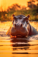 Hippopotamus, Wildlife Photography, Generative AI