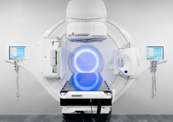 Cancer therapy, advanced medical linear accelerator in the therapeutic radiation oncology to treat...