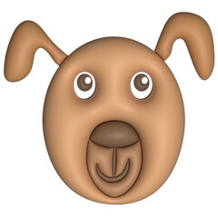 Cartoon face dog 3d