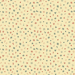 Happy birthday freehand drawings saeamless pattern background.