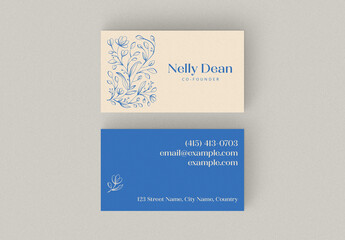 Business Card with Floral Illustration
