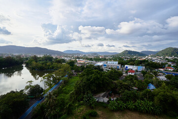 Fototapeta na wymiar Aerial view of Phuket old Town Park in Thailand