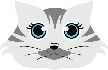 cat face Vector image or clipart