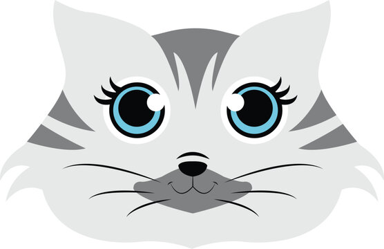 cat face Vector image or clipart