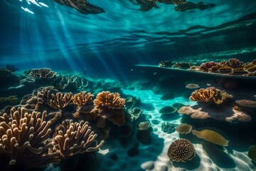 coral reef in the sea generated by AI technology