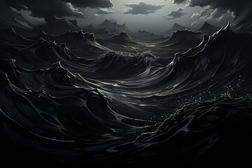 dark cold water surface