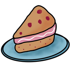 piece of cake on plate