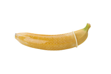 PNG, condom and  banana, isolated on white background