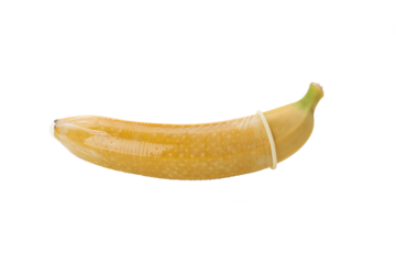 PNG, condom and  banana, isolated on white background