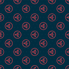 Red line Sagittarius zodiac sign icon isolated seamless pattern on black background. Astrological horoscope collection. Vector