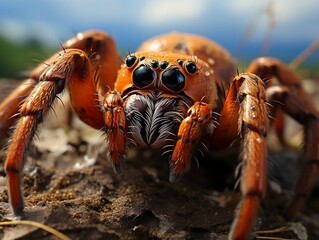 Close-up highly detailed MACRO shot of the spider generative ai