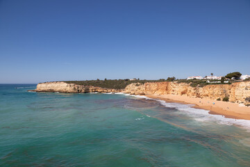 Scenic view of Praia Nova located in Vila Nossa Senhora da Rocha, Porches, Portugal