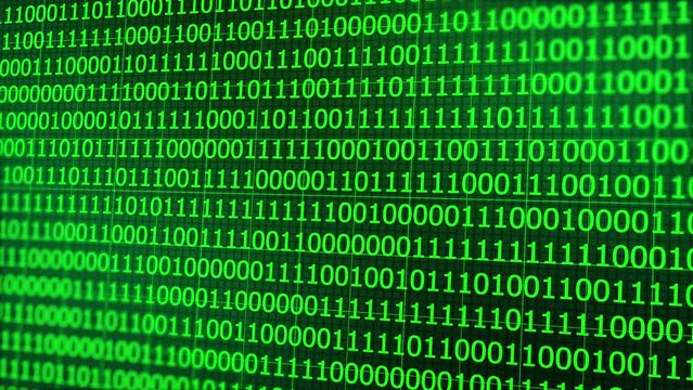 binary number matrix animated 4K resolution video. Binary code for computers. futuristic setting. Blue random digital number flow. 3D representation. digital backdrop in blue. arbitrary binary code 3d