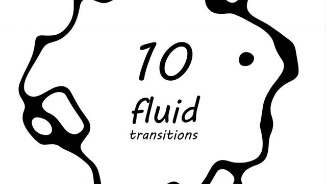 Set of 10 fluid transition masks templates, abstract motion graphics
