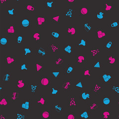 Kids toys seamless pattern. Vector illustration background.