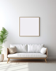 Blank Photo Frame in Room created with GenAI