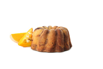 PNG, Pumpkin cake isolated on white background
