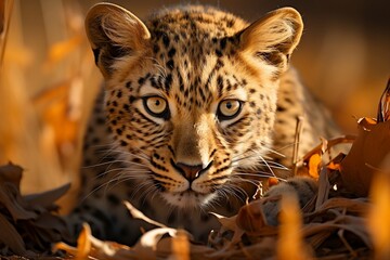 Botswana Wildlife Leopard Panther. Generative AI