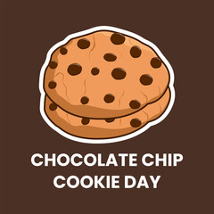 Chocolate chip cookie stiker cartoon vector illustration good for national chocolate chip cookie day