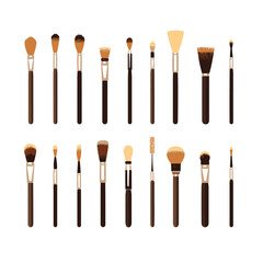 oil brushes set vector flat minimalistic isolated illustration