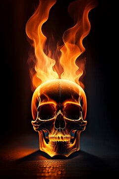 skull in fire
