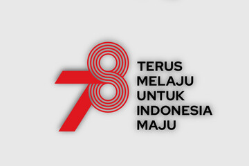 78th Happy Indonesia independence day, 17 Agustus 2023 Vector number logo design, with white background