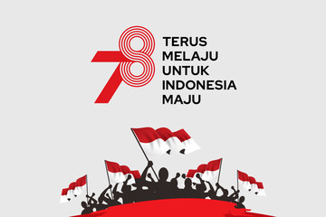 78th Happy Indonesia independence day, 17 Agustus 2023 Vector number logo design, with white background