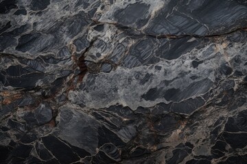 Abstract granite pattern on wet black stone, realistic coal, natural green energy. Generative Ai.