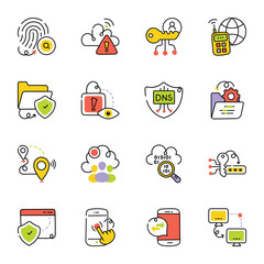 Trendy Set of Network Connections Sketchy Icons 

