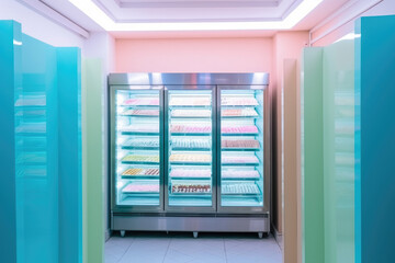 Bright and Colorful Ice Cream Store Interior