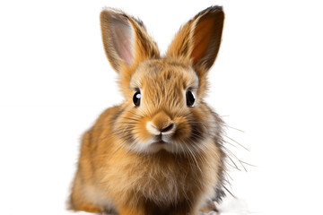 Rabbit Face Shot Transparent Background. Generative AI