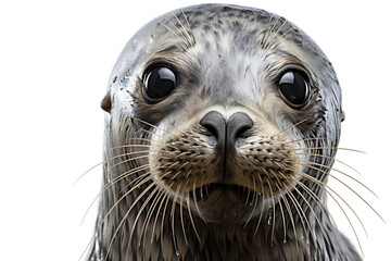 Seal Face Shot Transparent Background. Generative AI