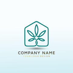 grow tree home vector logo design
