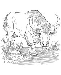 Water Buffalo coloring pages