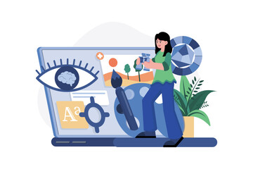 Visual Designer Illustration concept on white background
