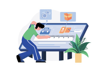 Product Designer Illustration concept on white background