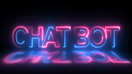 Neon ChatGPT text, chatbot text against a neon-lit background