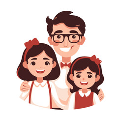father daughter family happy illustration vector man love girl together isolated Fathers Day Father and Daughter Illustration