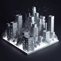 3D design of a cityscape at night No 2
